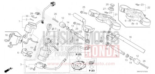 TUYAU DE GUIDON/PONT SUPERIEUR CBR1000RAK de 2019